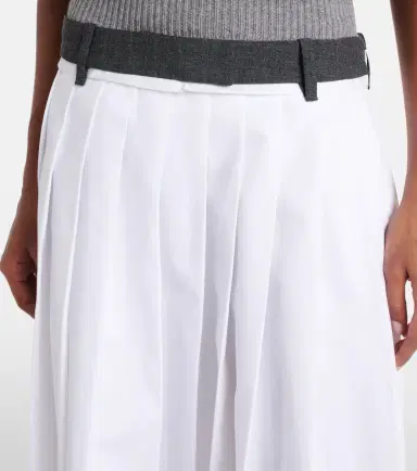 Prada Pleated cotton midi skirt | Thumbnail 2 Prada Pleated cotton midi skirt | Thumbnail 2