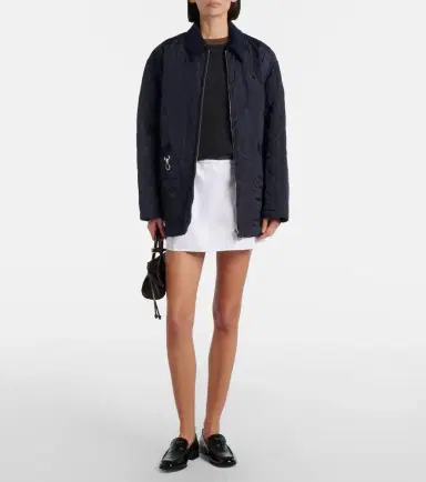Prada Pleated virgin wool-trimmed cotton miniskirt | Thumbnail 3 Prada Pleated virgin wool-trimmed cotton miniskirt | Thumbnail 3