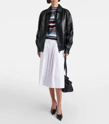Prada Leather blouson jacket | Thumbnail 4 Prada Leather blouson jacket | Thumbnail 4