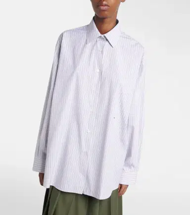Prada Striped oversized cotton poplin shirt | Thumbnail 3 Prada Striped oversized cotton poplin shirt | Thumbnail 3