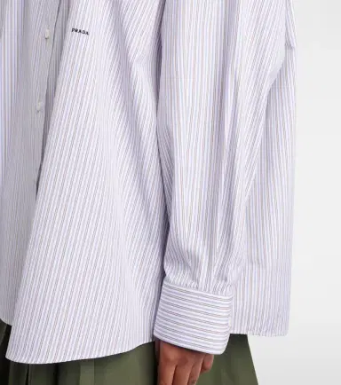 Prada Striped oversized cotton poplin shirt | Thumbnail 4 Prada Striped oversized cotton poplin shirt | Thumbnail 4