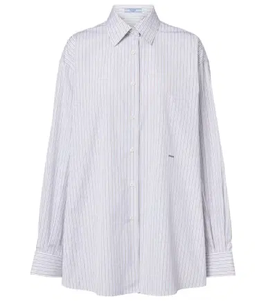 Prada Striped oversized cotton poplin shirt | Thumbnail 1 Prada Striped oversized cotton poplin shirt | Thumbnail 1