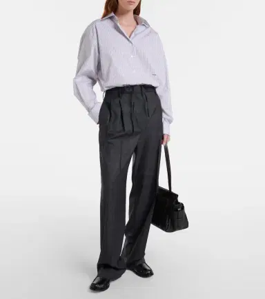 Prada Checked wool wide-leg pants | Thumbnail 2 Prada Checked wool wide-leg pants | Thumbnail 2