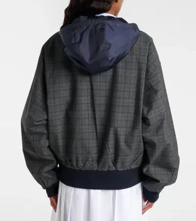 Prada Checked hooded virgin wool jacket | Thumbnail 2 Prada Checked hooded virgin wool jacket | Thumbnail 2