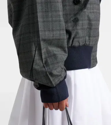 Prada Checked hooded virgin wool jacket | Thumbnail 3 Prada Checked hooded virgin wool jacket | Thumbnail 3