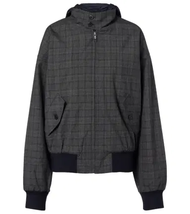 Prada Checked hooded virgin wool jacket | Thumbnail 1 Prada Checked hooded virgin wool jacket | Thumbnail 1