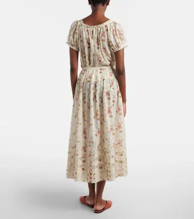 DÔEN Dôen Marie floral cotton midi skirt | Thumbnail 4 DÔEN Dôen Marie floral cotton midi skirt | Thumbnail 4