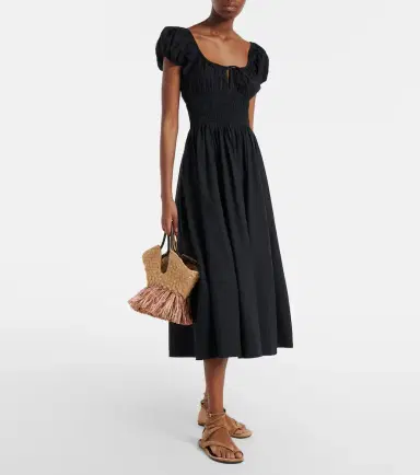 DÔEN Dôen Quinn gathered cotton midi dress | Thumbnail 3 DÔEN Dôen Quinn gathered cotton midi dress | Thumbnail 3
