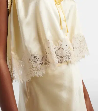 DÔEN Dôen Toulouse lace-trimmed embroidered silk top | Thumbnail 5 DÔEN Dôen Toulouse lace-trimmed embroidered silk top | Thumbnail 5