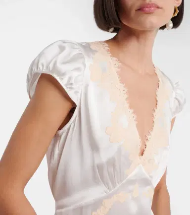 DÔEN Dôen Coraline lace-trimmed silk midi dress | Thumbnail 2 DÔEN Dôen Coraline lace-trimmed silk midi dress | Thumbnail 2