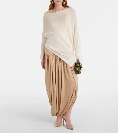 Xu Zhi Beaded asymmetric linen-blend sweater | Thumbnail 2 Xu Zhi Beaded asymmetric linen-blend sweater | Thumbnail 2