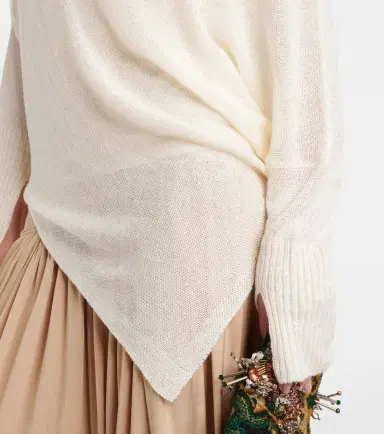 Xu Zhi Beaded asymmetric linen-blend sweater | Thumbnail 4 Xu Zhi Beaded asymmetric linen-blend sweater | Thumbnail 4
