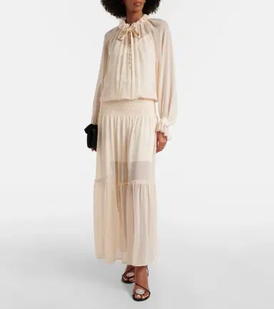 Xu Zhi Shirred tie-neck maxi dress | Thumbnail 2 Xu Zhi Shirred tie-neck maxi dress | Thumbnail 2