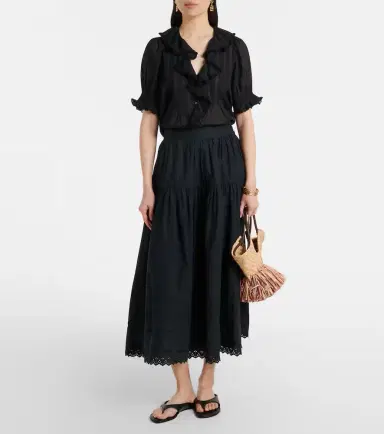 DÔEN Dôen Sebastiane cotton poplin midi skirt | Thumbnail 4 DÔEN Dôen Sebastiane cotton poplin midi skirt | Thumbnail 4