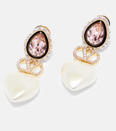Valentino VLogo embellished drop earrings | Thumbnail 3 Valentino VLogo embellished drop earrings | Thumbnail 3