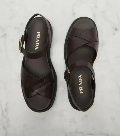 Prada Leather platform sandals | Thumbnail 4 Prada Leather platform sandals | Thumbnail 4