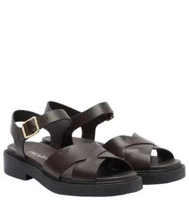 Prada Leather platform sandals | Thumbnail 1 Prada Leather platform sandals | Thumbnail 1