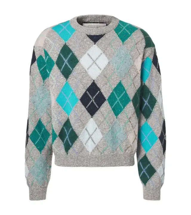 Argyle wool and cotton-blend sweater Argyle wool and cotton-blend sweater