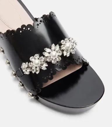 Simone Rocha Embellished leather clogs | Thumbnail 2 Simone Rocha Embellished leather clogs | Thumbnail 2