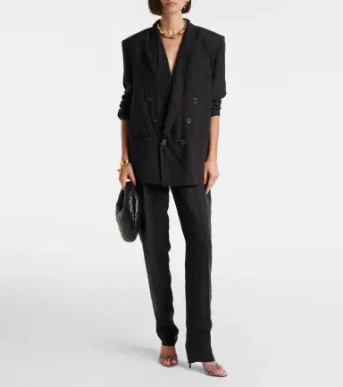 Saint Laurent Double-breasted silk blazer | Thumbnail 3 Saint Laurent Double-breasted silk blazer | Thumbnail 3