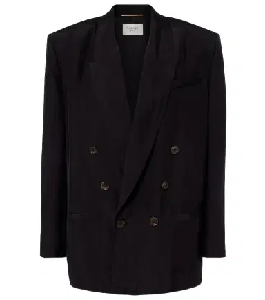 Saint Laurent Double-breasted silk blazer | Thumbnail 1 Saint Laurent Double-breasted silk blazer | Thumbnail 1