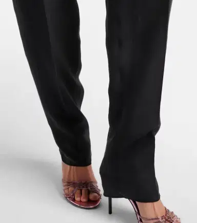 Saint Laurent Pleated silk straight pants | Thumbnail 3 Saint Laurent Pleated silk straight pants | Thumbnail 3