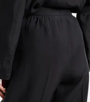 Saint Laurent Pleated silk straight pants | Thumbnail 4 Saint Laurent Pleated silk straight pants | Thumbnail 4