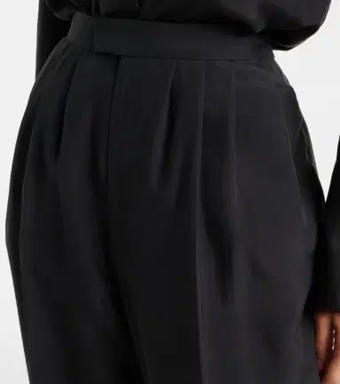 Saint Laurent Pleated silk straight pants | Thumbnail 5 Saint Laurent Pleated silk straight pants | Thumbnail 5
