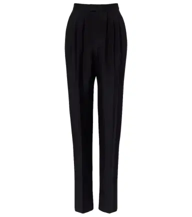 Saint Laurent Pleated silk straight pants | Thumbnail 1 Saint Laurent Pleated silk straight pants | Thumbnail 1