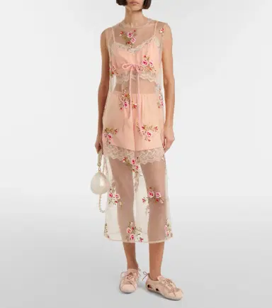 Simone Rocha Cutout suede-trimmed satin sneakers | Thumbnail 5 Simone Rocha Cutout suede-trimmed satin sneakers | Thumbnail 5