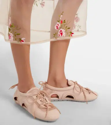 Simone Rocha Cutout suede-trimmed satin sneakers | Thumbnail 6 Simone Rocha Cutout suede-trimmed satin sneakers | Thumbnail 6