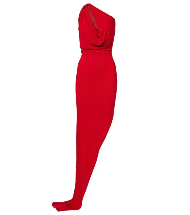 Aaliyah one-shoulder sheer gown Aaliyah one-shoulder sheer gown