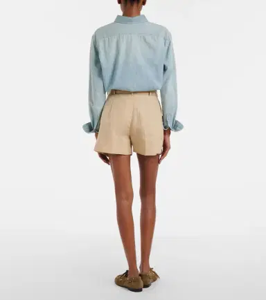 Ralph Lauren Collection Belted linen shorts | Thumbnail 4 Ralph Lauren Collection Belted linen shorts | Thumbnail 4