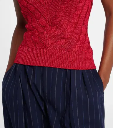 Ralph Lauren Collection Cable-knit halterneck silk top | Thumbnail 2 Ralph Lauren Collection Cable-knit halterneck silk top | Thumbnail 2