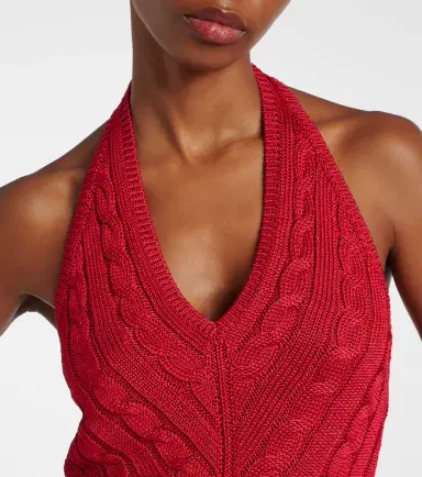 Ralph Lauren Collection Cable-knit halterneck silk top | Thumbnail 4 Ralph Lauren Collection Cable-knit halterneck silk top | Thumbnail 4