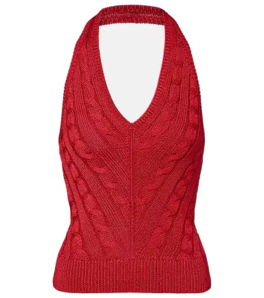 Ralph Lauren Collection Cable-knit halterneck silk top | Thumbnail 1 Ralph Lauren Collection Cable-knit halterneck silk top | Thumbnail 1