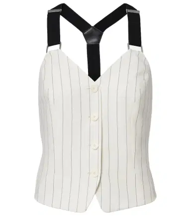 Ralph Lauren Collection Donnella pinstriped cotton, linen and wool bustier top | Thumbnail 1 Ralph Lauren Collection Donnella pinstriped cotton, linen and wool bustier top | Thumbnail 1