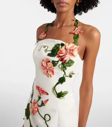 Leo Lin Floral-appliqué halterneck gown | Thumbnail 2 Leo Lin Floral-appliqué halterneck gown | Thumbnail 2