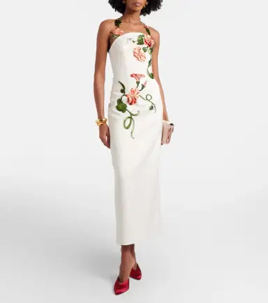Leo Lin Floral-appliqué halterneck gown | Thumbnail 6 Leo Lin Floral-appliqué halterneck gown | Thumbnail 6