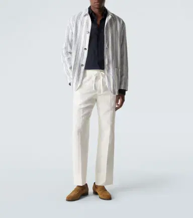 Brioni Linen and cotton straight pants | Thumbnail 4 Brioni Linen and cotton straight pants | Thumbnail 4