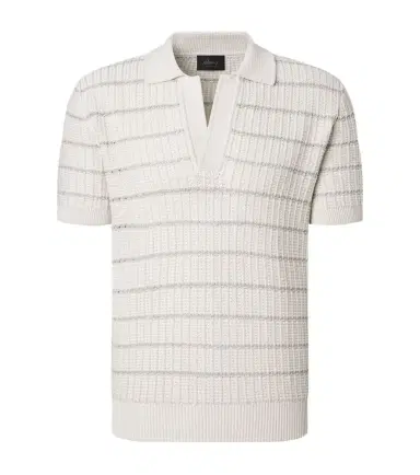 Brioni Embroidered cotton and linen polo shirt | Thumbnail 1 Brioni Embroidered cotton and linen polo shirt | Thumbnail 1