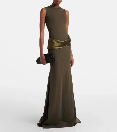 Alex Perry Satin-trimmed gown | Thumbnail 6 Alex Perry Satin-trimmed gown | Thumbnail 6