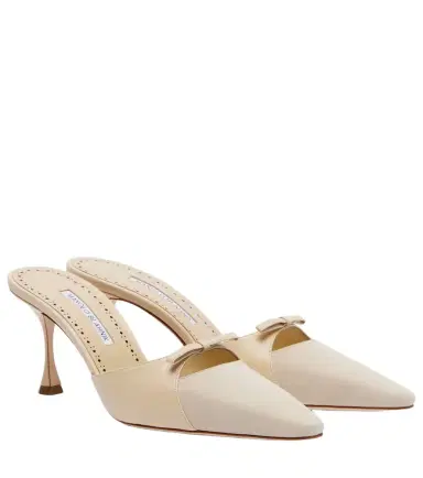 Manolo Blahnik Tapidpla leather and suede mules | Thumbnail 1 Manolo Blahnik Tapidpla leather and suede mules | Thumbnail 1