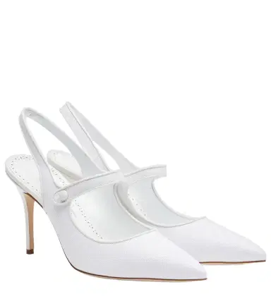 Manolo Blahnik Camparisli 90 raffia slingback pumps | Thumbnail 1 Manolo Blahnik Camparisli 90 raffia slingback pumps | Thumbnail 1