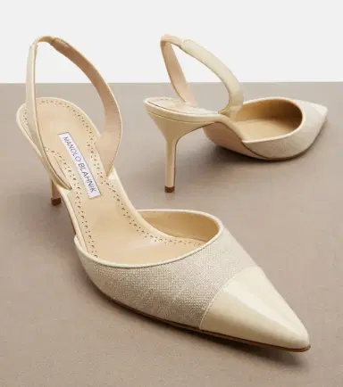 Manolo Blahnik Capsli leather-trimmed slingback pumps | Thumbnail 3 Manolo Blahnik Capsli leather-trimmed slingback pumps | Thumbnail 3