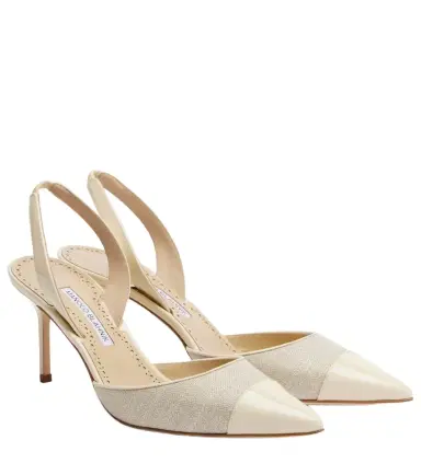 Manolo Blahnik Capsli leather-trimmed slingback pumps | Thumbnail 1 Manolo Blahnik Capsli leather-trimmed slingback pumps | Thumbnail 1