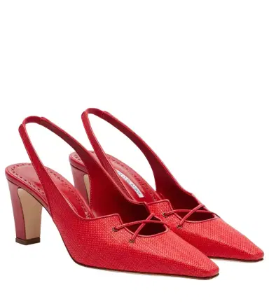 Manolo Blahnik Montbalo raffia slingback pumps | Thumbnail 1 Manolo Blahnik Montbalo raffia slingback pumps | Thumbnail 1