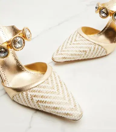 Manolo Blahnik Soria embellished leather-trimmed pumps | Thumbnail 3 Manolo Blahnik Soria embellished leather-trimmed pumps | Thumbnail 3