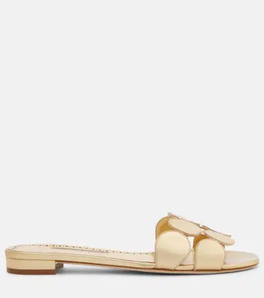 Manolo Blahnik Haribalmuflat metallic leather slides | Thumbnail 3 Manolo Blahnik Haribalmuflat metallic leather slides | Thumbnail 3