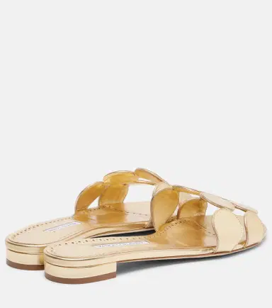 Manolo Blahnik Haribalmuflat metallic leather slides | Thumbnail 4 Manolo Blahnik Haribalmuflat metallic leather slides | Thumbnail 4